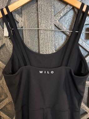 Anthropologie Wilo Black Ribbed Strappy The Flare Jumpsuit
